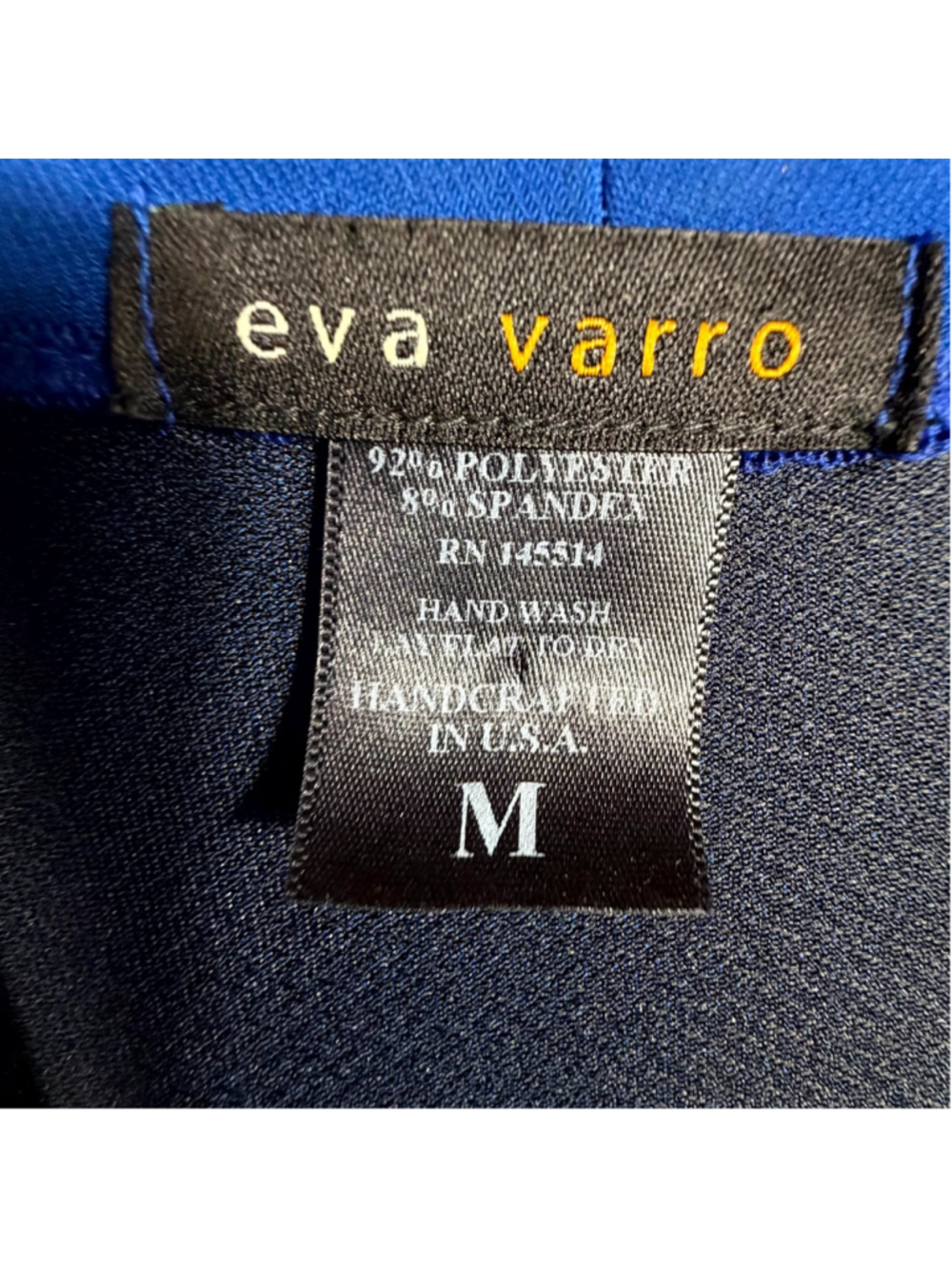 Eva Varro Barcelona Blazer Jacket Royal Blue Asymmetrical Zipper Womens Medium - Picture 6 of 7